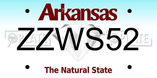 ZZWS52 Arkansas License Plate