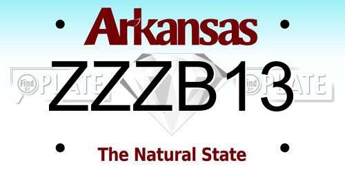 ZZZB13 Arkansas License Plate