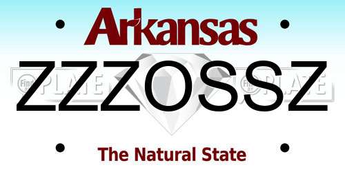ZZZOSSZ Arkansas License Plate