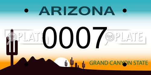 0007 Arizona License Plate