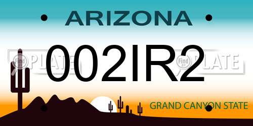 002IR2 Arizona License Plate