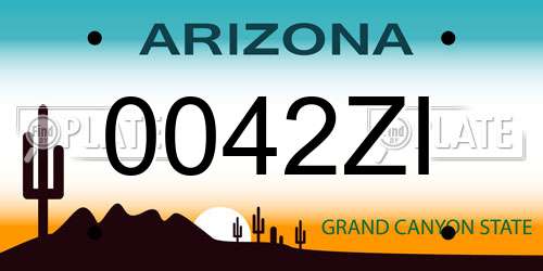 0042ZI Arizona License Plate