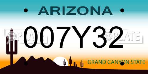 007Y32 Arizona License Plate
