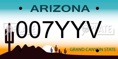 007YYV Arizona License Plate
