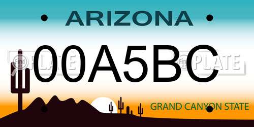 00A5BC Arizona License Plate