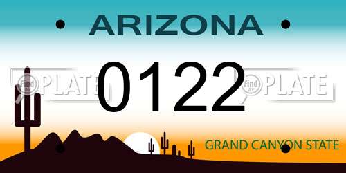 0122 Arizona License Plate