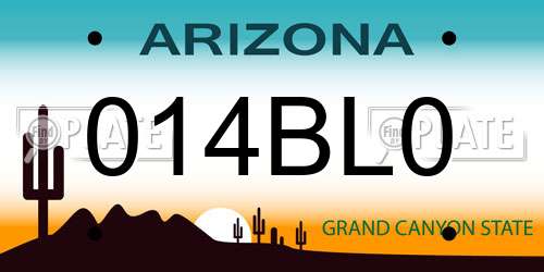 014BL0 Arizona License Plate