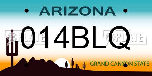 014BLQ Arizona License Plate