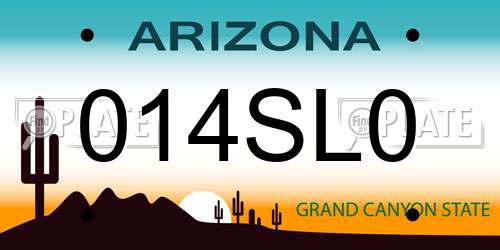 014SL0 Arizona License Plate