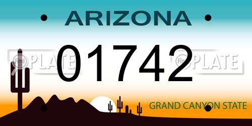 01742 Arizona License Plate