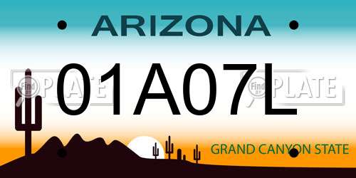01A07L Arizona License Plate