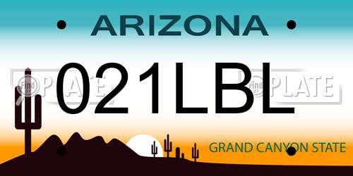021LBL Arizona License Plate