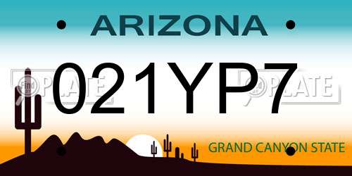 021YP7 Arizona License Plate