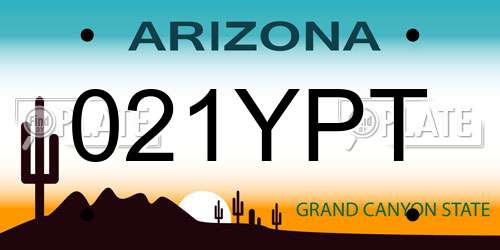 021YPT Arizona License Plate