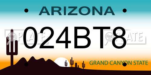 024BT8 Arizona License Plate