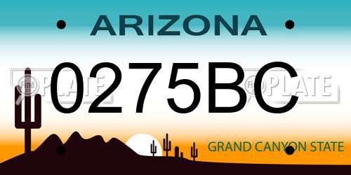 0275BC Arizona License Plate