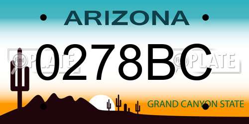 0278BC Arizona License Plate