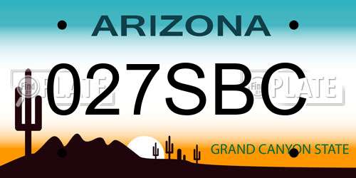 027SBC Arizona License Plate