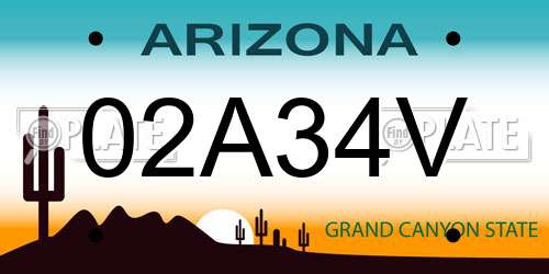02A34V Arizona License Plate