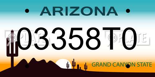 03358T0 Arizona License Plate