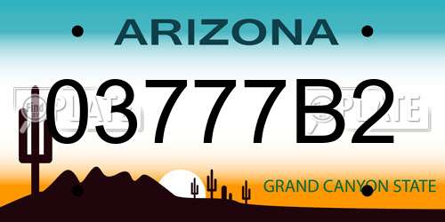 03777B2 Arizona License Plate