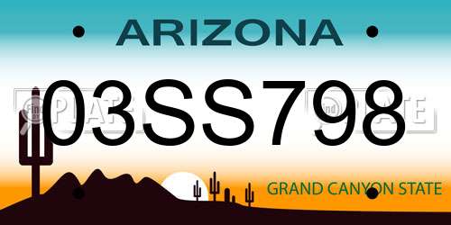 03SS798 Arizona License Plate