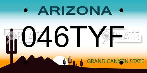 046TYF Arizona License Plate