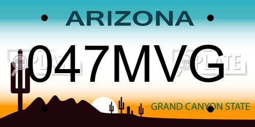 047MVG Arizona License Plate