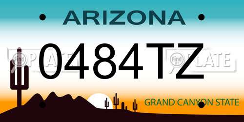 0484TZ Arizona License Plate