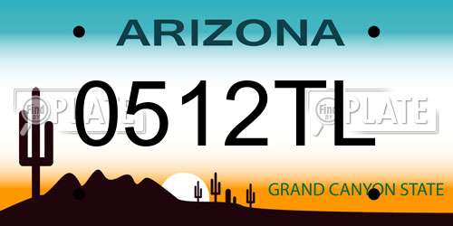 0512TL Arizona License Plate