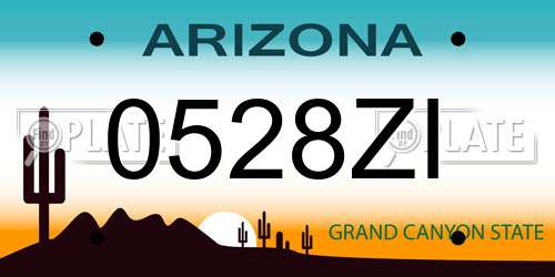 0528ZI Arizona License Plate