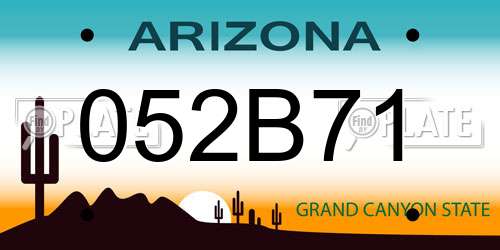 052B71 Arizona License Plate
