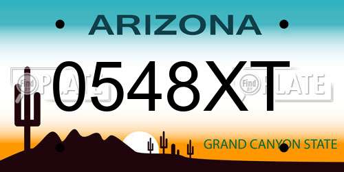 0548XT Arizona License Plate