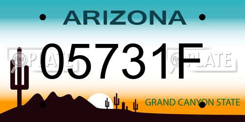 05731F Arizona License Plate