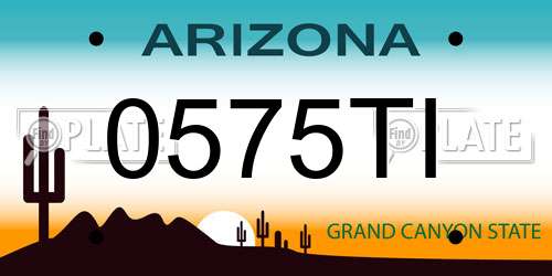 0575TI Arizona License Plate