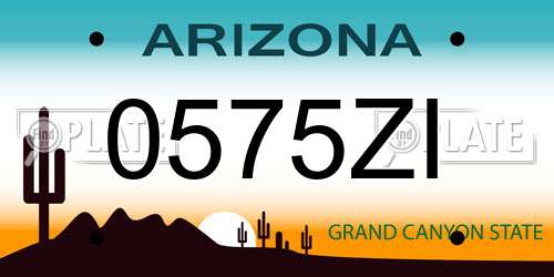 0575ZI Arizona License Plate