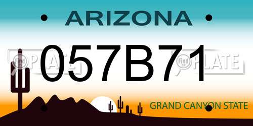 057B71 Arizona License Plate