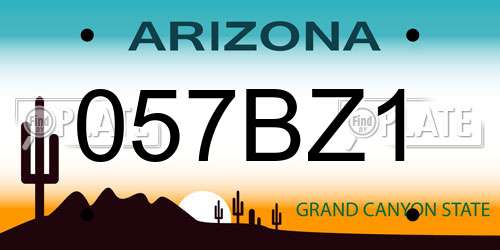 057BZ1 Arizona License Plate