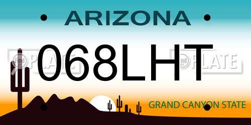 068LHT Arizona License Plate