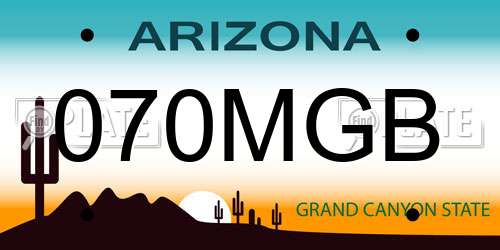 070MGB Arizona License Plate
