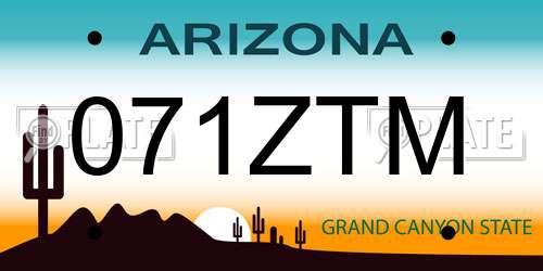 071ZTM Arizona License Plate