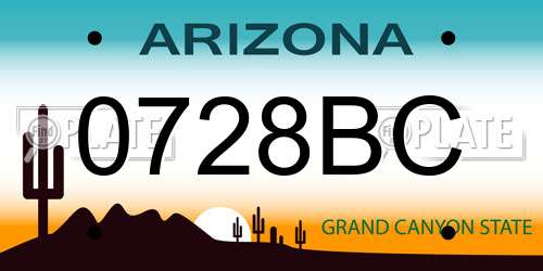 0728BC Arizona License Plate