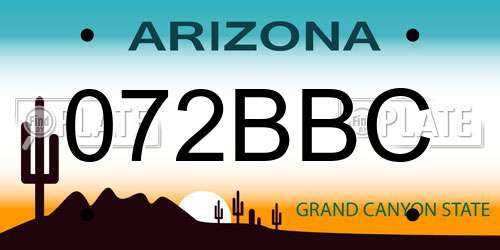 072BBC Arizona License Plate