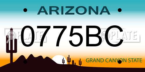 0775BC Arizona License Plate