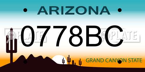 0778BC Arizona License Plate
