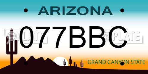 077BBC Arizona License Plate