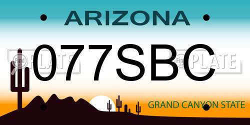 077SBC Arizona License Plate