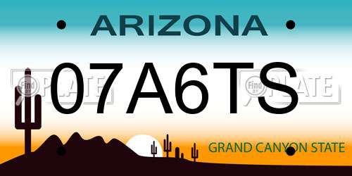 07A6TS Arizona License Plate