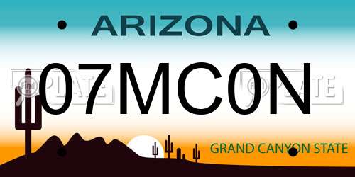 07MC0N Arizona License Plate
