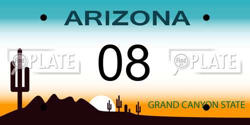 08 Arizona License Plate